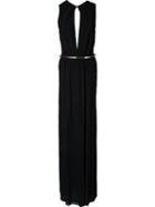 Jay Ahr Gold-tone Detail Slit Dress, Women's, Size: 34, Black, Rayon