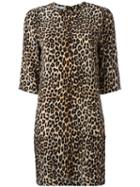 Equipment Leopard Print Dress, Women's, Size: Large, Black, Silk