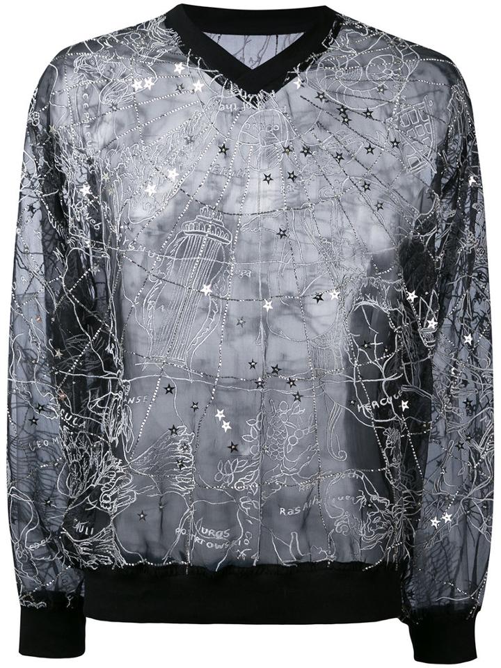 Ktz - Embroidered Sweater - Men - Silk - L, Black, Silk
