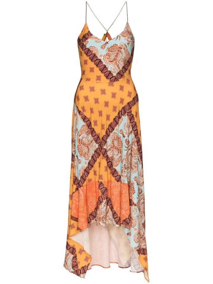 Esteban Cortazar Mixed Paisley Print Midi Dress - Multicoloured