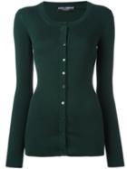 Dolce & Gabbana Ribbed Cardigan, Women's, Size: 42, Green, Silk/cashmere