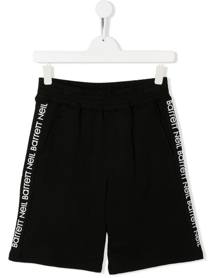 Neil Barrett Kids Logo Print Casual Shorts - Black