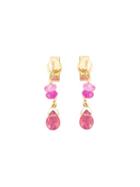Natasha Collis Pink Sapphire Drop Stud Earrings, Women's, Pink/purple