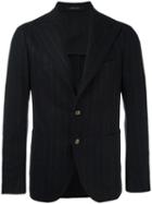 Tagliatore Lightly Striped Blazer, Men's, Size: 50, Black, Virgin Wool/polyamide/cupro