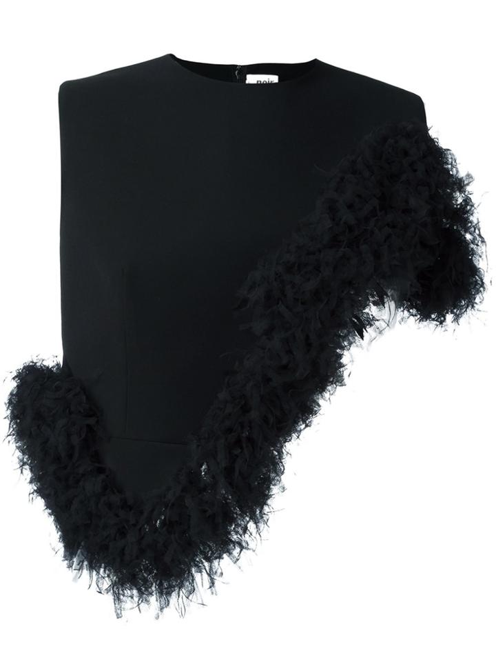 Comme Des Garçons Noir Kei Ninomiya Asymmetric Ruffle Hem Cropped Top