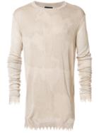 Overcome Camouflage Destroyed Hem Sweater - Nude & Neutrals