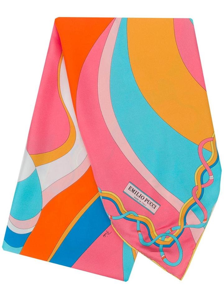 Emilio Pucci Acapulco Print Silk-twill Scarf - Pink