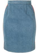 Chanel Vintage Cc Logo Skirt - Blue