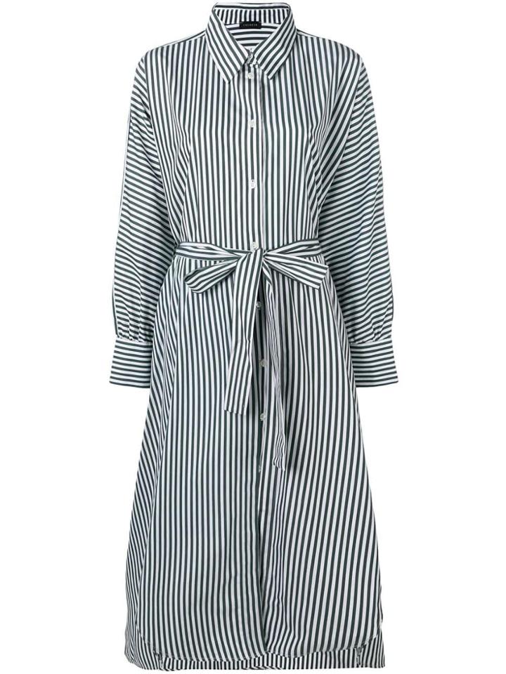 Frenken Striped Shirt Dress - Green
