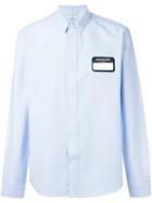 Ami Alexandre Mattiussi Name Tag Patch Shirt, Men's, Size: 39, Blue, Cotton