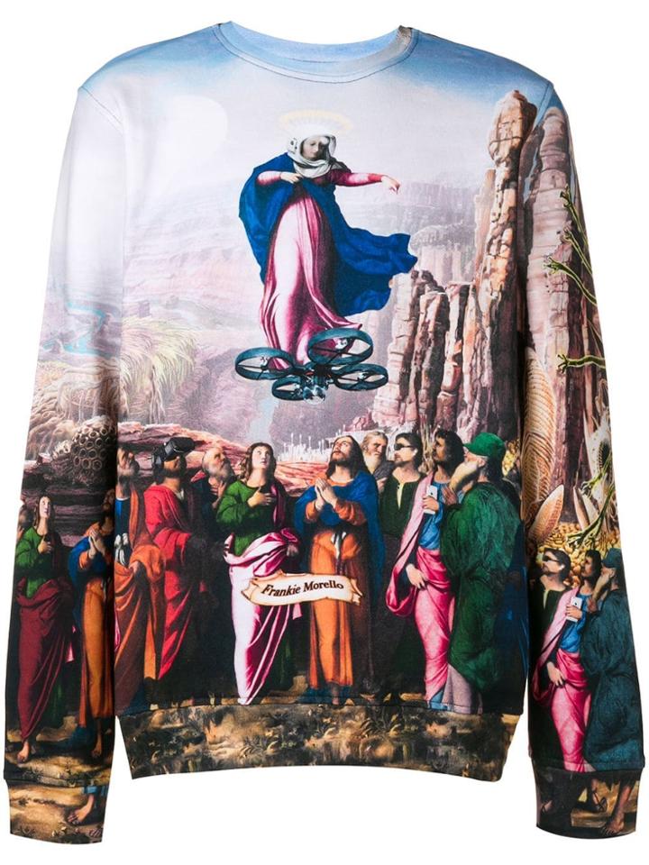 Frankie Morello Angel Print Sweatshirt - Blue