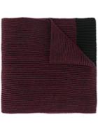 Lanvin Logo Patch Knitted Scarf - Red