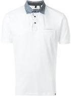 Woolrich Contrast Collar Polo Shirt, Men's, Size: Large, White, Cotton/spandex/elastane