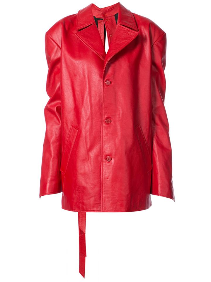 Y / Project Draped Button Back Coat - Red