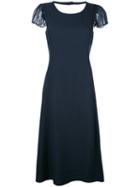 Emporio Armani Flared Midi Dress, Women's, Size: 44, Blue, Viscose/silk