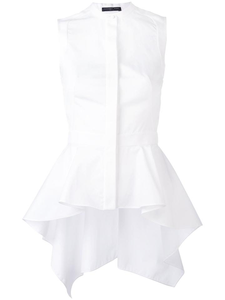 Alexander Mcqueen - Peplum Top - Women - Cotton - 40, White, Cotton