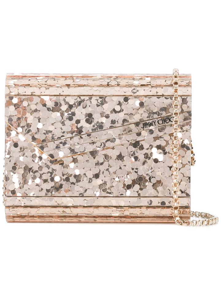 Jimmy Choo - Glittered Candy Clutch - Women - Silk/viscose - One Size, Grey, Silk/viscose