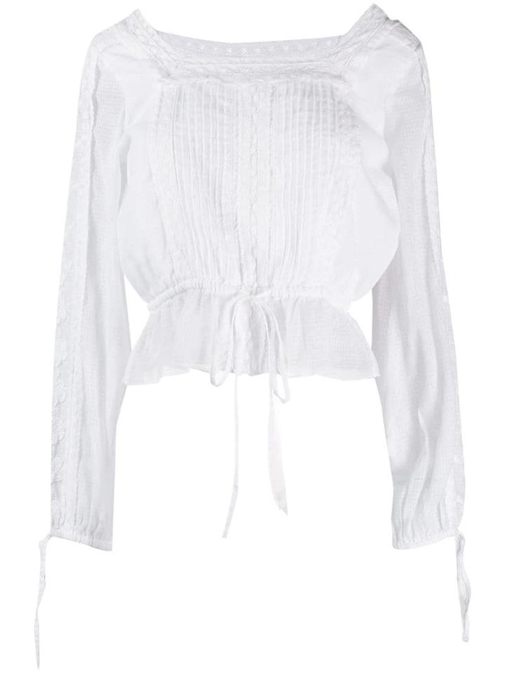 Love Shack Fancy Embroidered Pippa Blouse - White