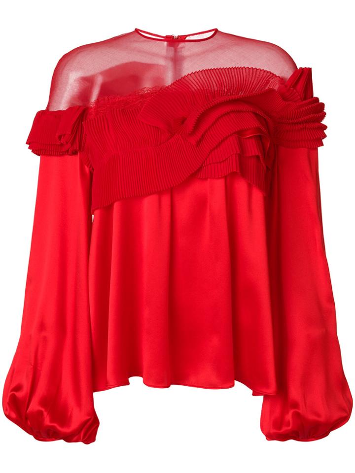 Givenchy Pleated Flared Blouse