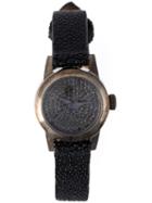 Christian Koban Cute Diamond Watch, Women's, Black, Black Diamond/stainless Steel/leather