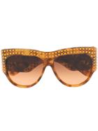 Gucci Eyewear Gem Studded Sunglasses - Brown