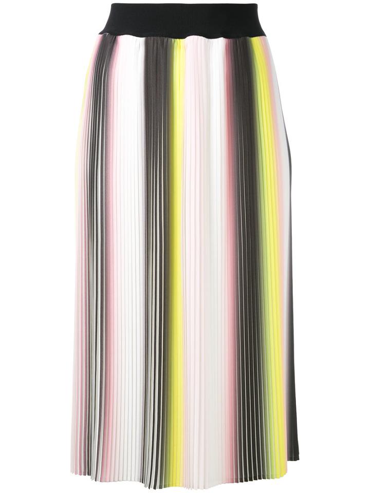 Marco Bologna - Printed Plisse Skirt - Women - Polyester - 40, White, Polyester