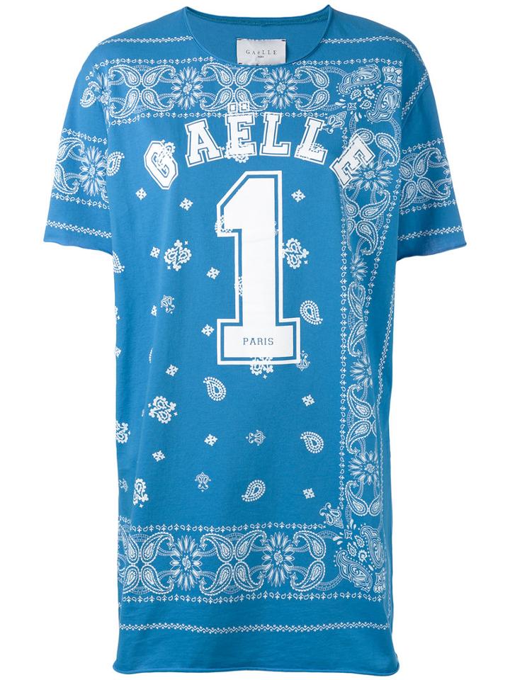 Gaelle Bonheur - Logo Print Dress - Women - Cotton - 3, Women's, Blue, Cotton