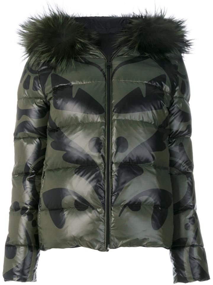 Fendi Fur Hood Padded Jacket - Green