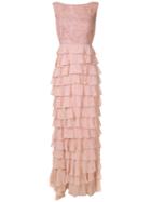 Martha Medeiros Leonora Lace Panelled Gown - Pink