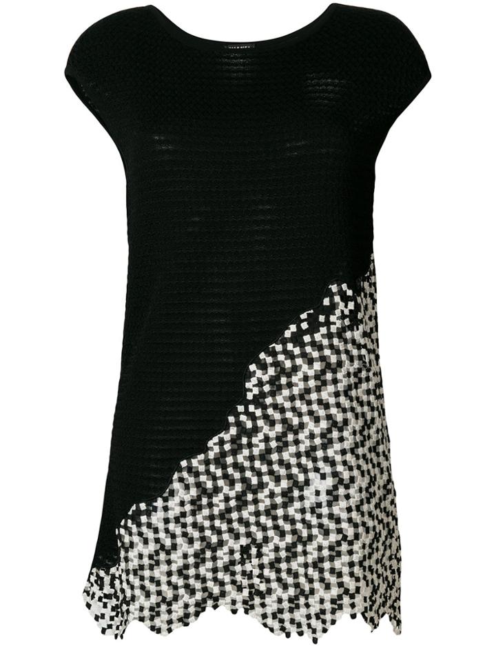 Chanel Vintage Sheer Cubic Panel Blouse - Black