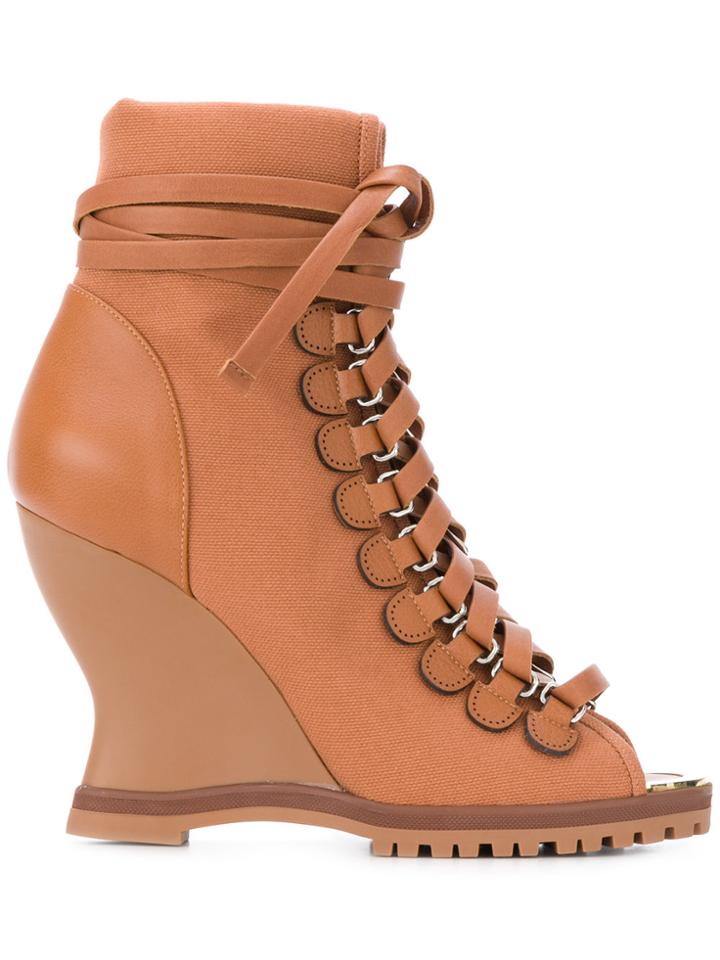 Chloé River Wedge Sandals - Brown