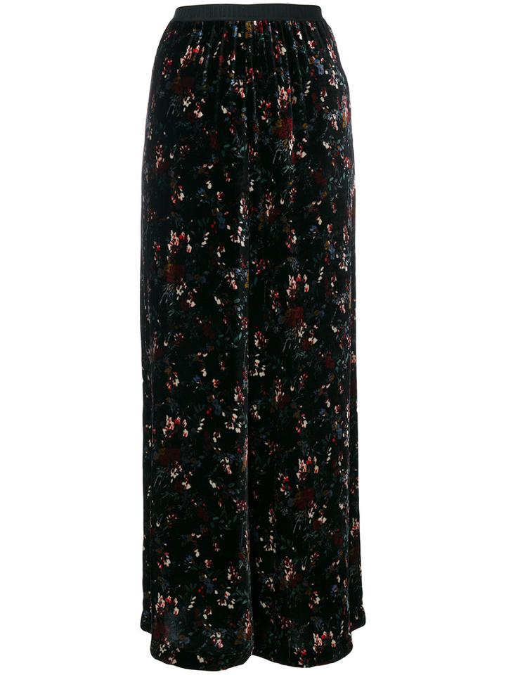 Antonio Marras - Floral Palazzo Pants - Women - Silk/polyester/viscose - 0, Black, Silk/polyester/viscose