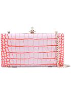 Vivienne Westwood - Crocodile Effect Structured Clutch - Women - Calf Leather - One Size, Pink/purple, Calf Leather