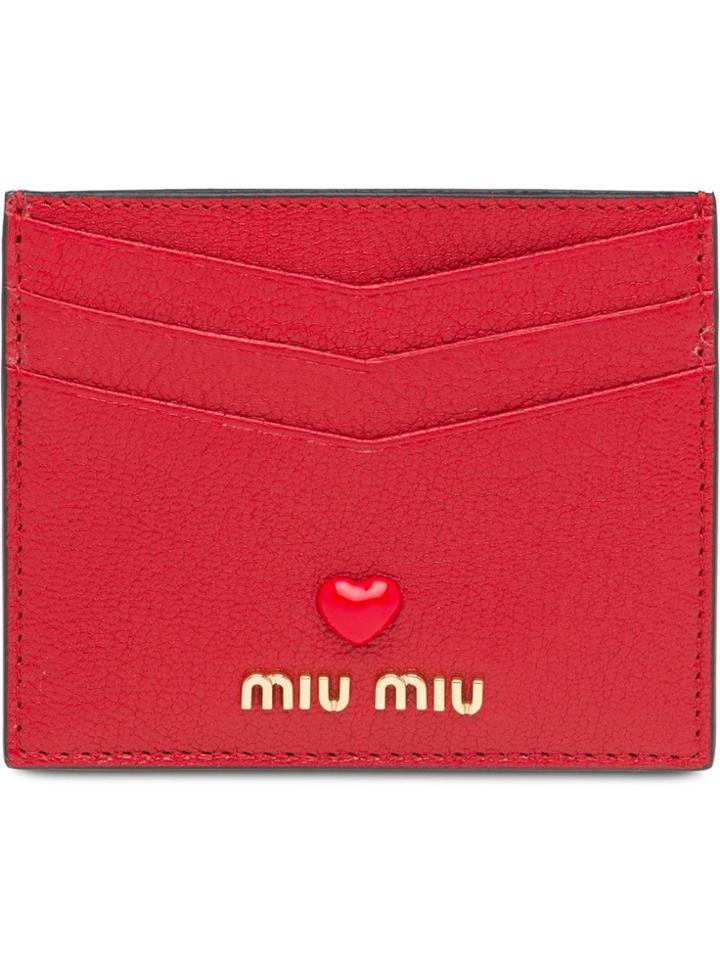Miu Miu Madras Love Card Holder - Red