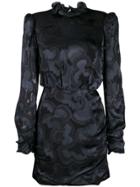 Saloni Rina-b Floral-jacquard Dress - Black