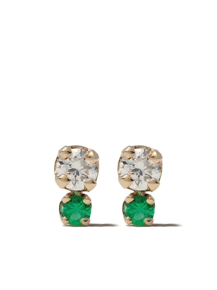 Gemfields X Zoë Chicco 14kt Yellow Gold Emerald And Diamond Stud