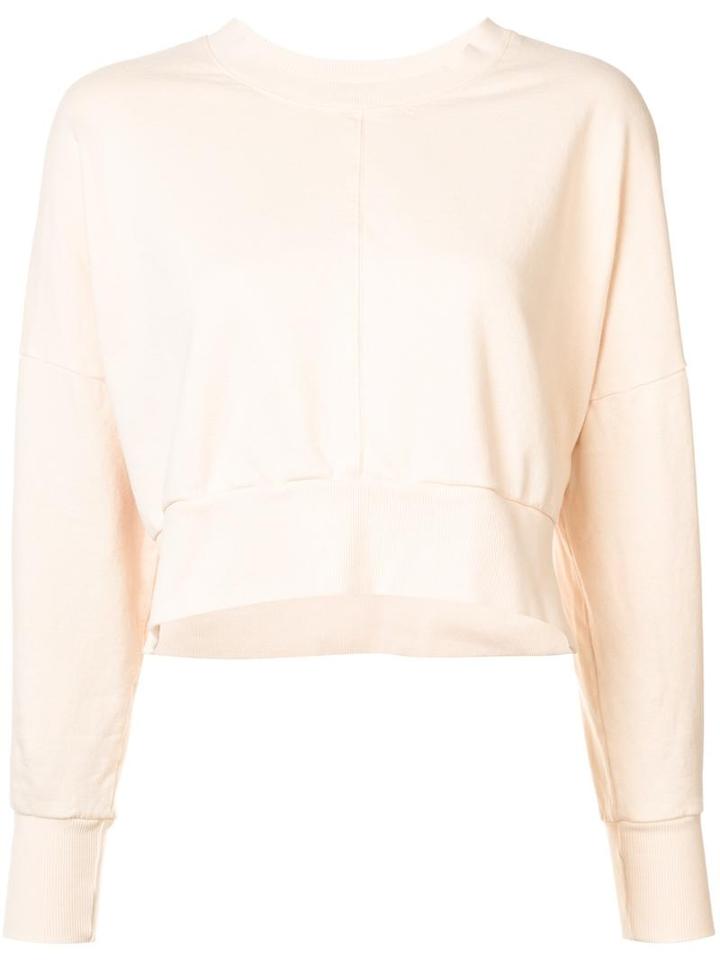 Daniel Patrick Cropped Long Sleeve Sweatshirt, Women's, Size: Medium, Nude/neutrals, Polyester/spandex/elastane