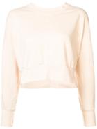 Daniel Patrick Cropped Long Sleeve Sweatshirt, Women's, Size: Medium, Nude/neutrals, Polyester/spandex/elastane
