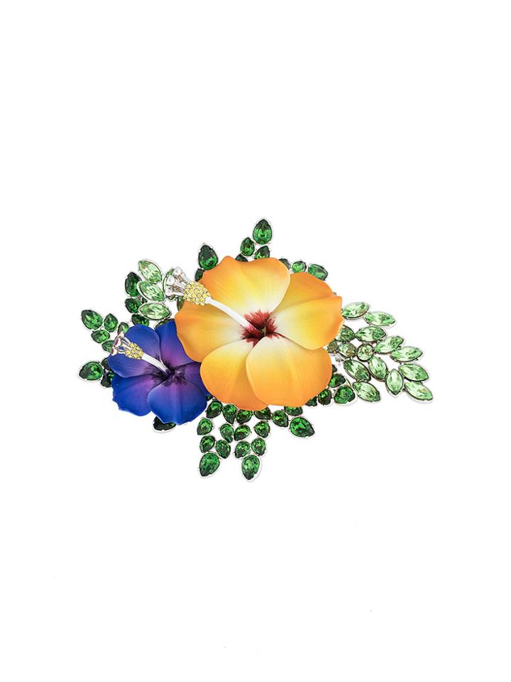 Dsquared2 Enamel Hibiscus Brooch - Multicolour