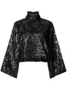 Federica Tosi Kimono Sleeves Cropped Blouse - Black