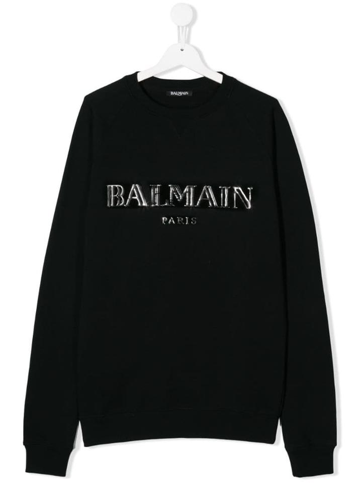 Balmain Kids Metallic Logo Sweatshirt - Black