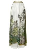 Alberta Ferretti Long Printed Skirt - Green