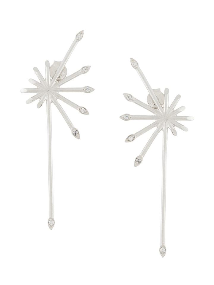 Meadowlark Diamond Petal Burst Earrings - Metallic