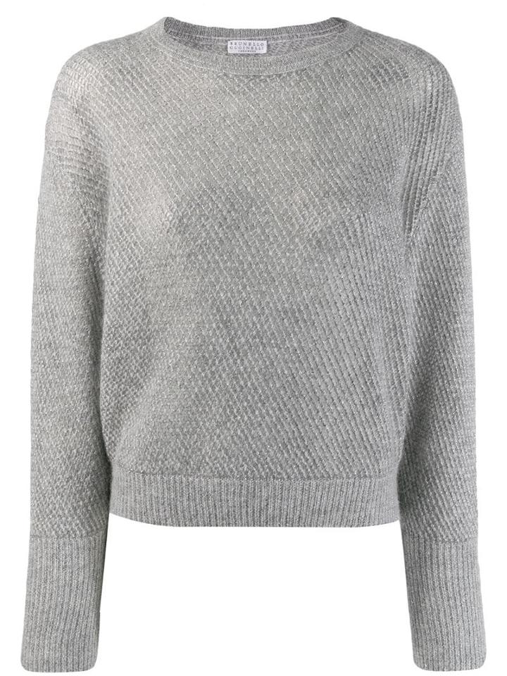 Brunello Cucinelli Lurex Round Neck Jumper - Grey