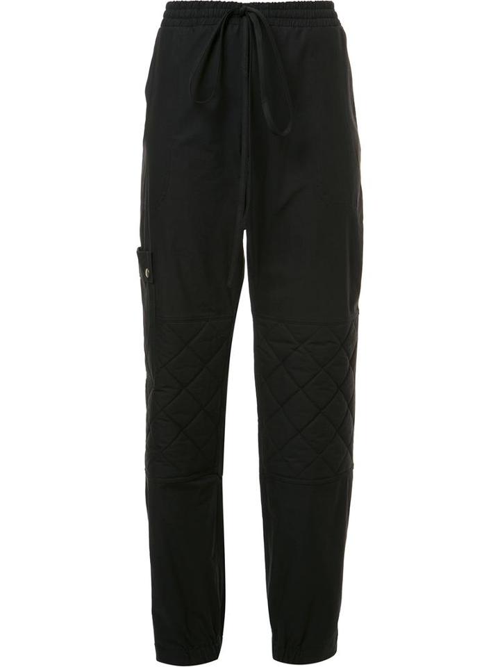 Rosie Assoulin Quilted Panel Track Pants, Women's, Size: 6, Black, Cotton