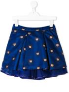 Moschino Kids Teen Teddy Bear Print Skirt - Blue
