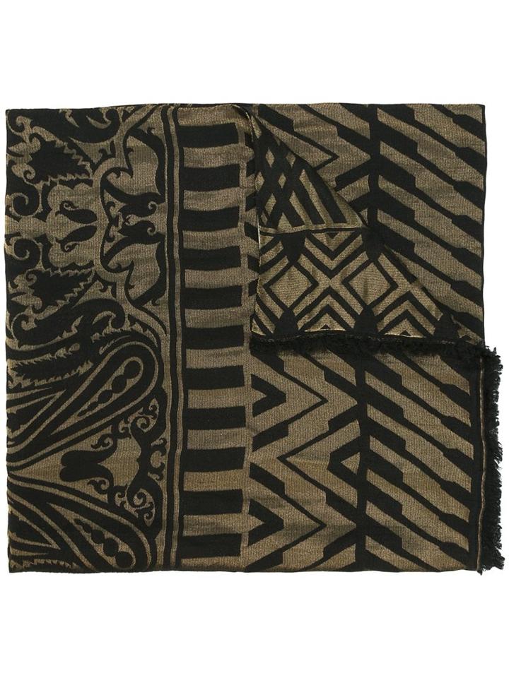 Etro Metallic Scarf, Women's, Black, Silk/polyester/viscose