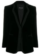 Giorgio Armani Velvet Single-breasted Blazer - Black