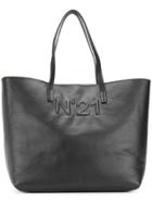 No21 Logo Embossed Tote - Black