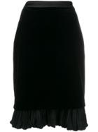 Karl Lagerfeld Karl X Carine Velvet Skirt - Black